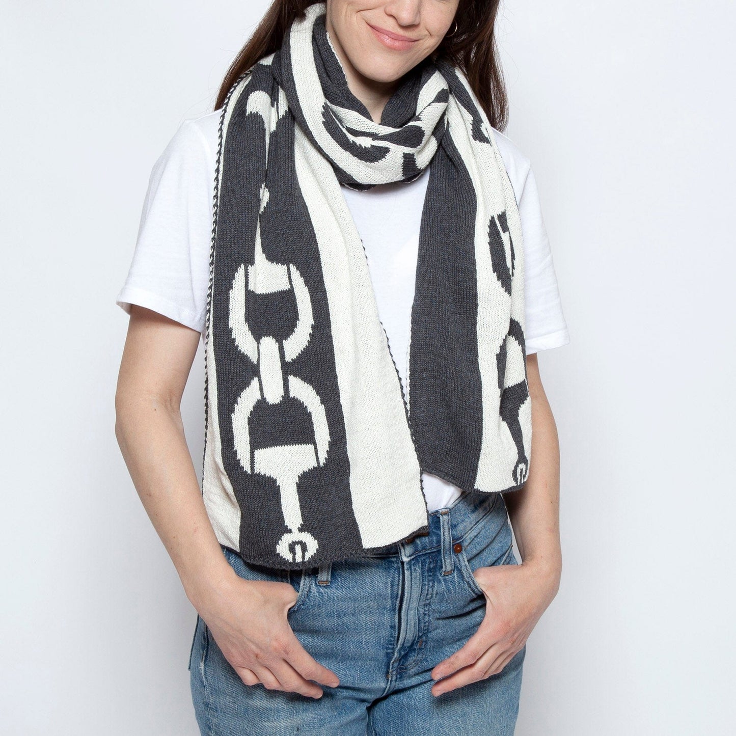 In2Green - Reversible Sustainable Knit Scarf - Snaffle Bit Striped