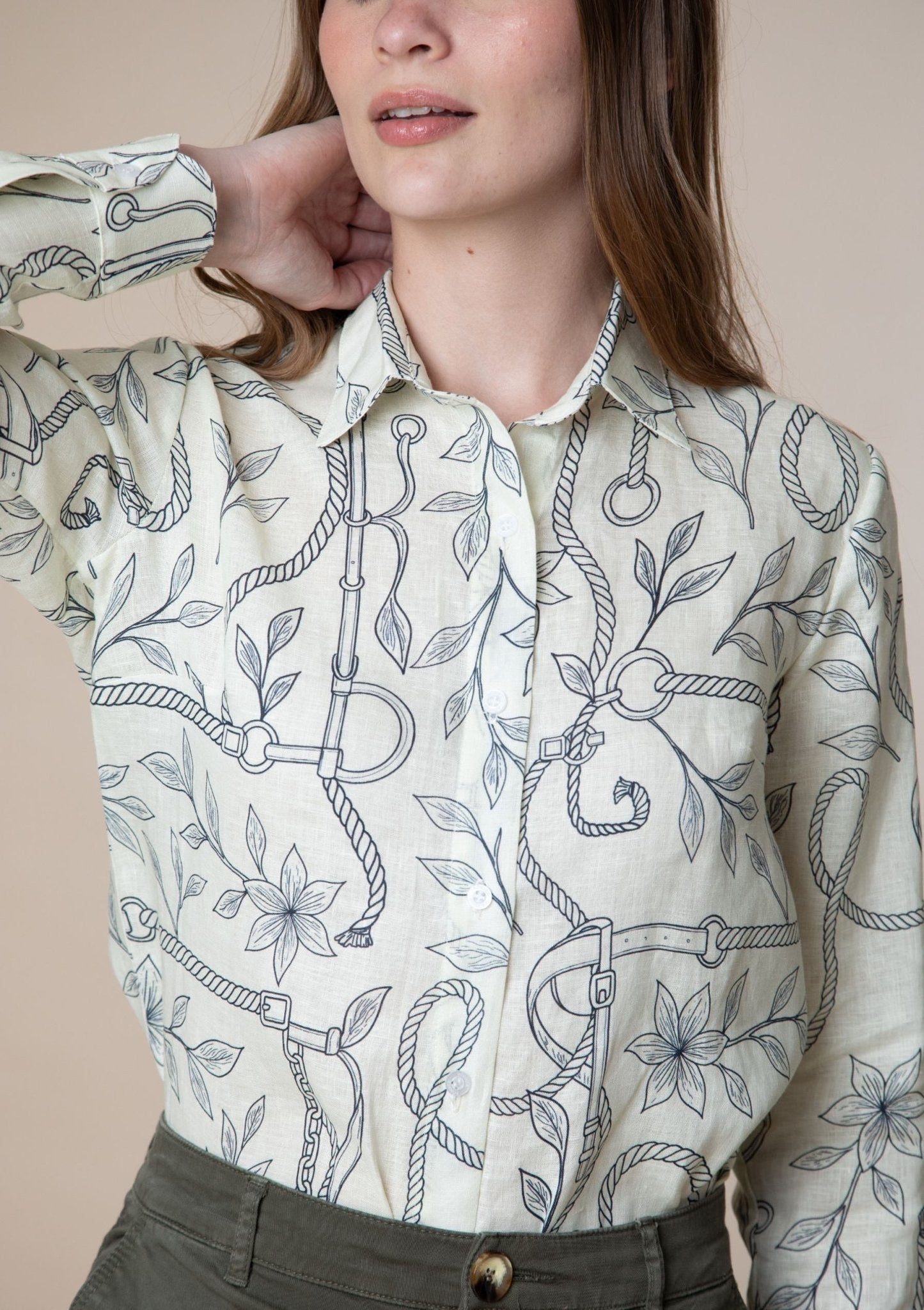 Rönner | Basic Linen Shirt | Ropes Print