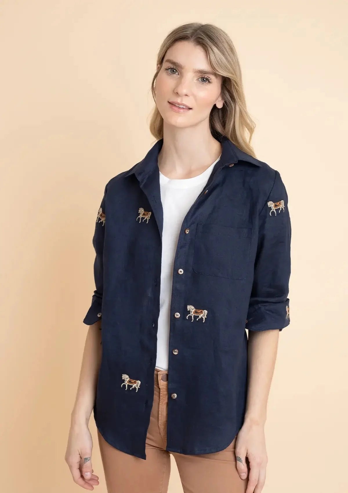 Rönner | Sundown Linen Shirt | Long Sleeve | Embroidered
