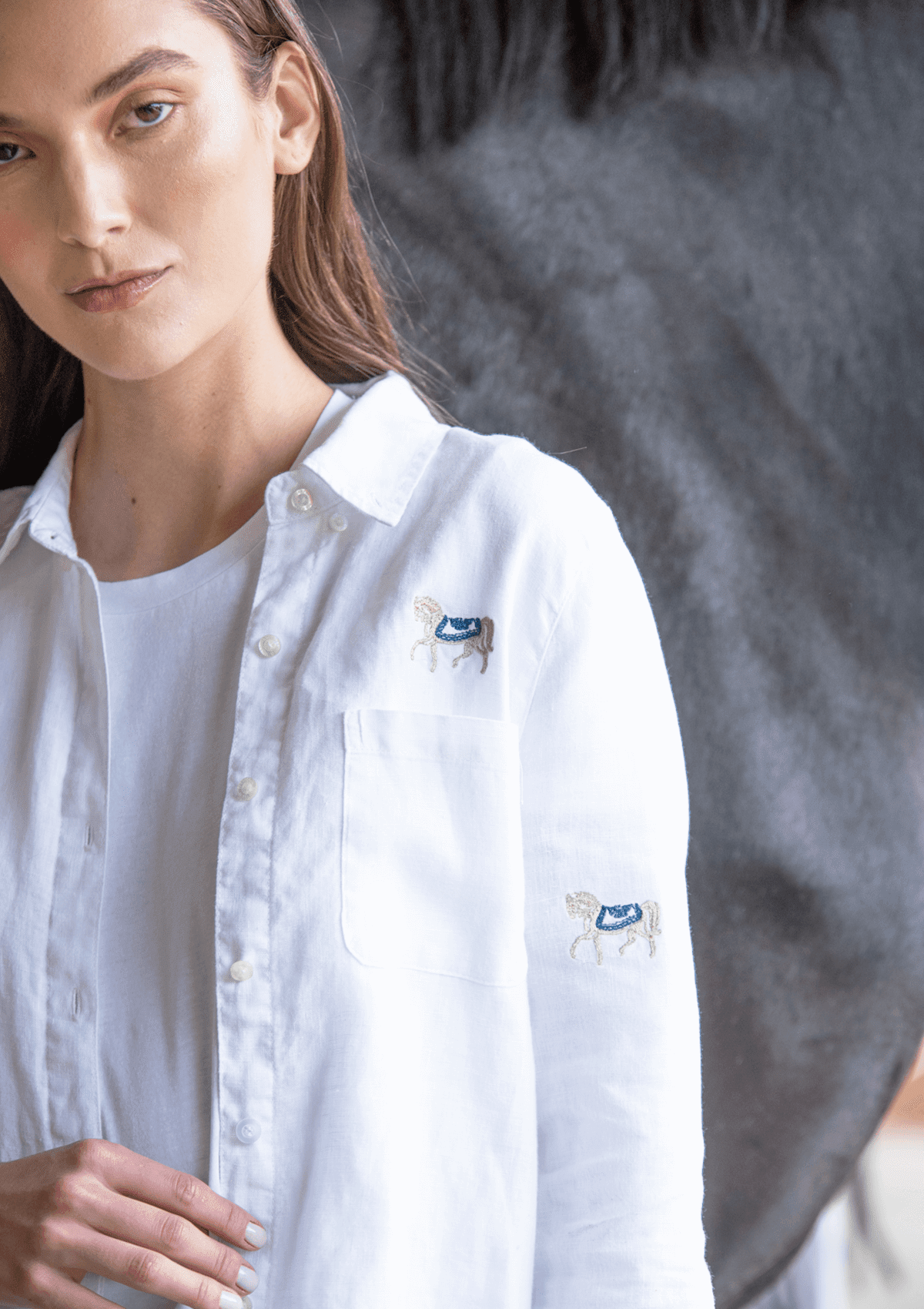 Rönner | Sundown Linen Shirt | Long Sleeve | Embroidered