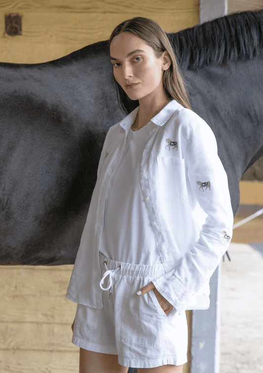 Rönner | Sundown Linen Shirt | Long Sleeve | Embroidered