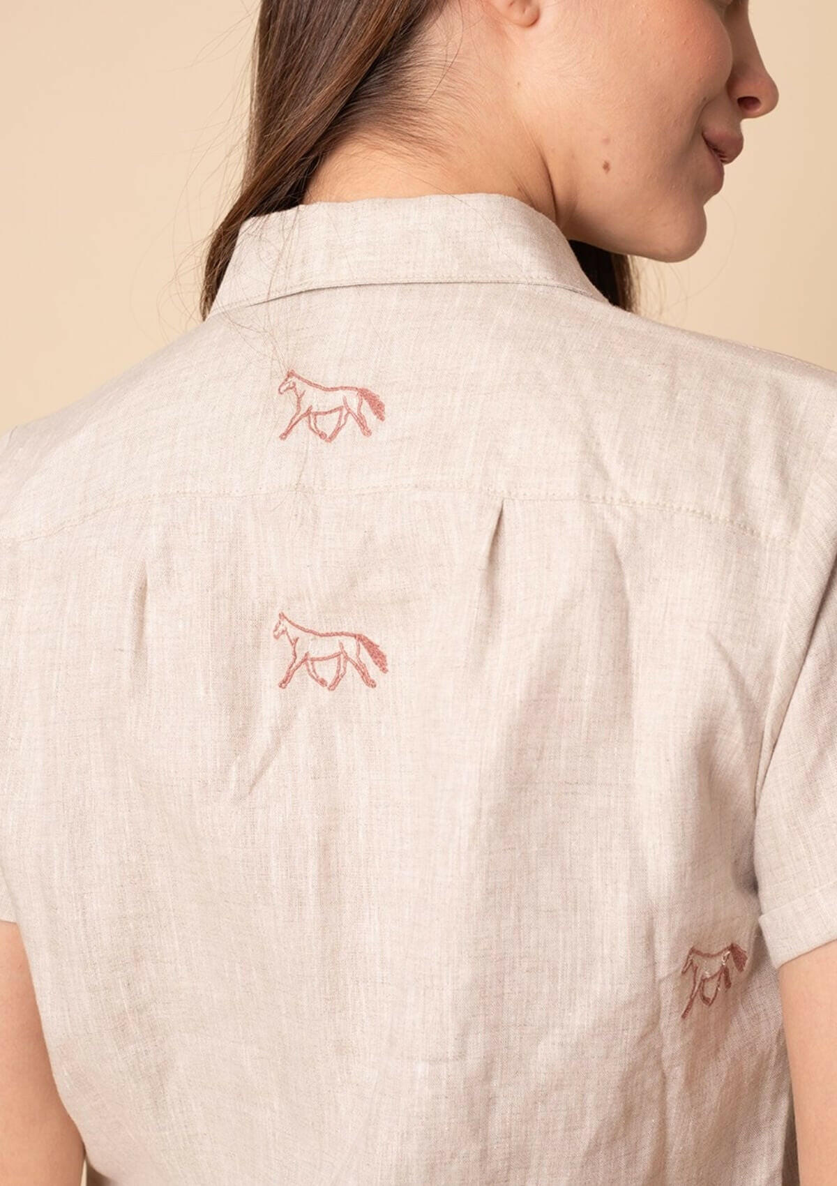 Rönner | Sundown Linen Shirt | Short Sleeve | Embroidered