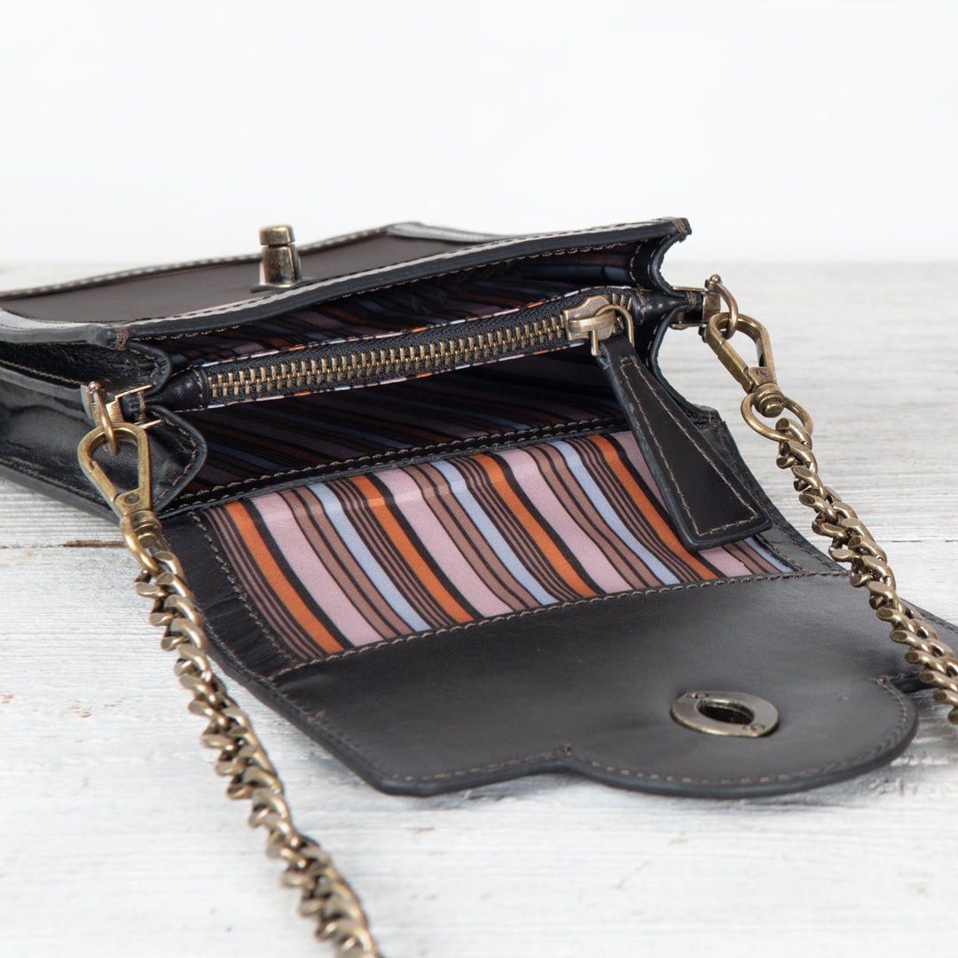Urban Equestrian Talisman - Horse Bit Lock Phone Bag in Black