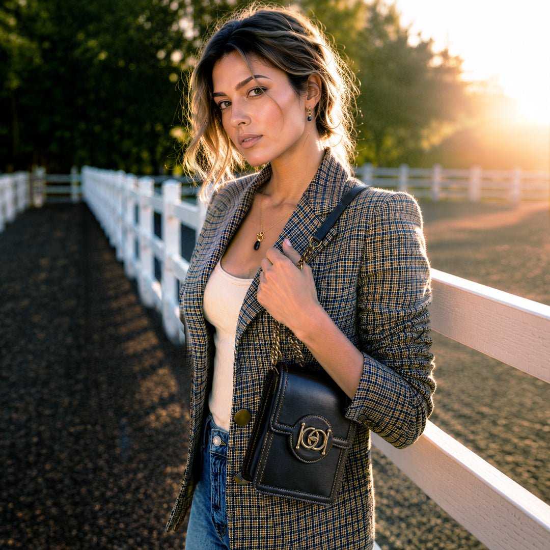 Urban Equestrian Talisman - Horse Bit Lock Phone Bag in Black