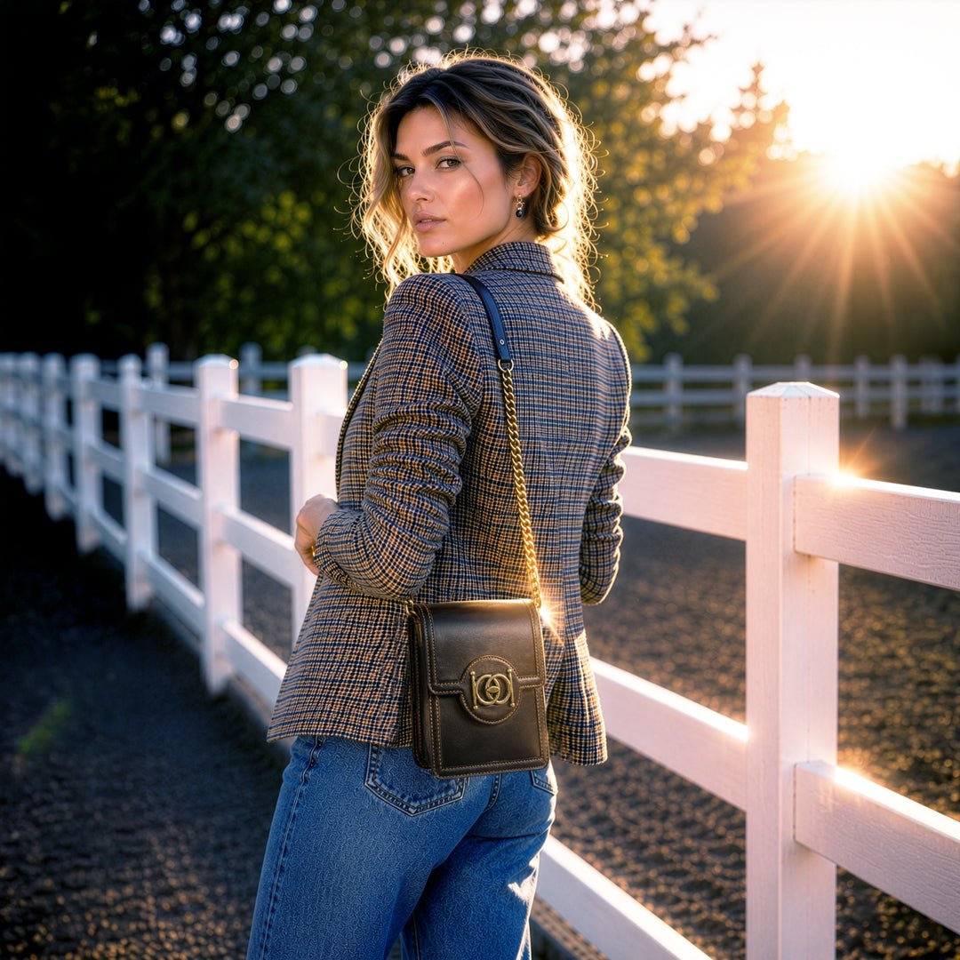 Urban Equestrian Talisman - Horse Bit Lock Phone Bag in Black