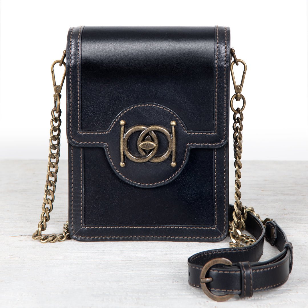 Urban Equestrian Talisman - Horse Bit Lock Phone Bag in Black