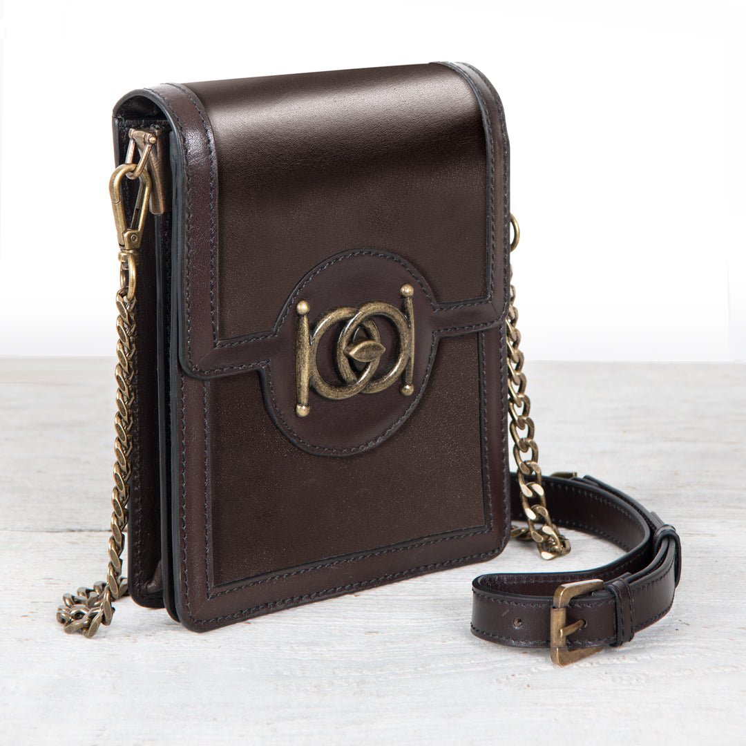 Urban Equestrian Talisman - Horse Bit Lock Phone Bag in Brown