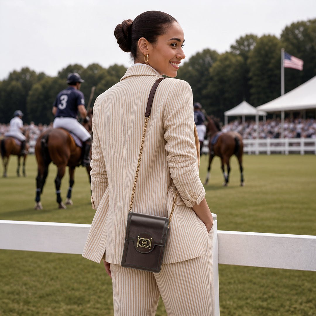 Urban Equestrian Talisman - Horse Bit Lock Phone Bag in Brown