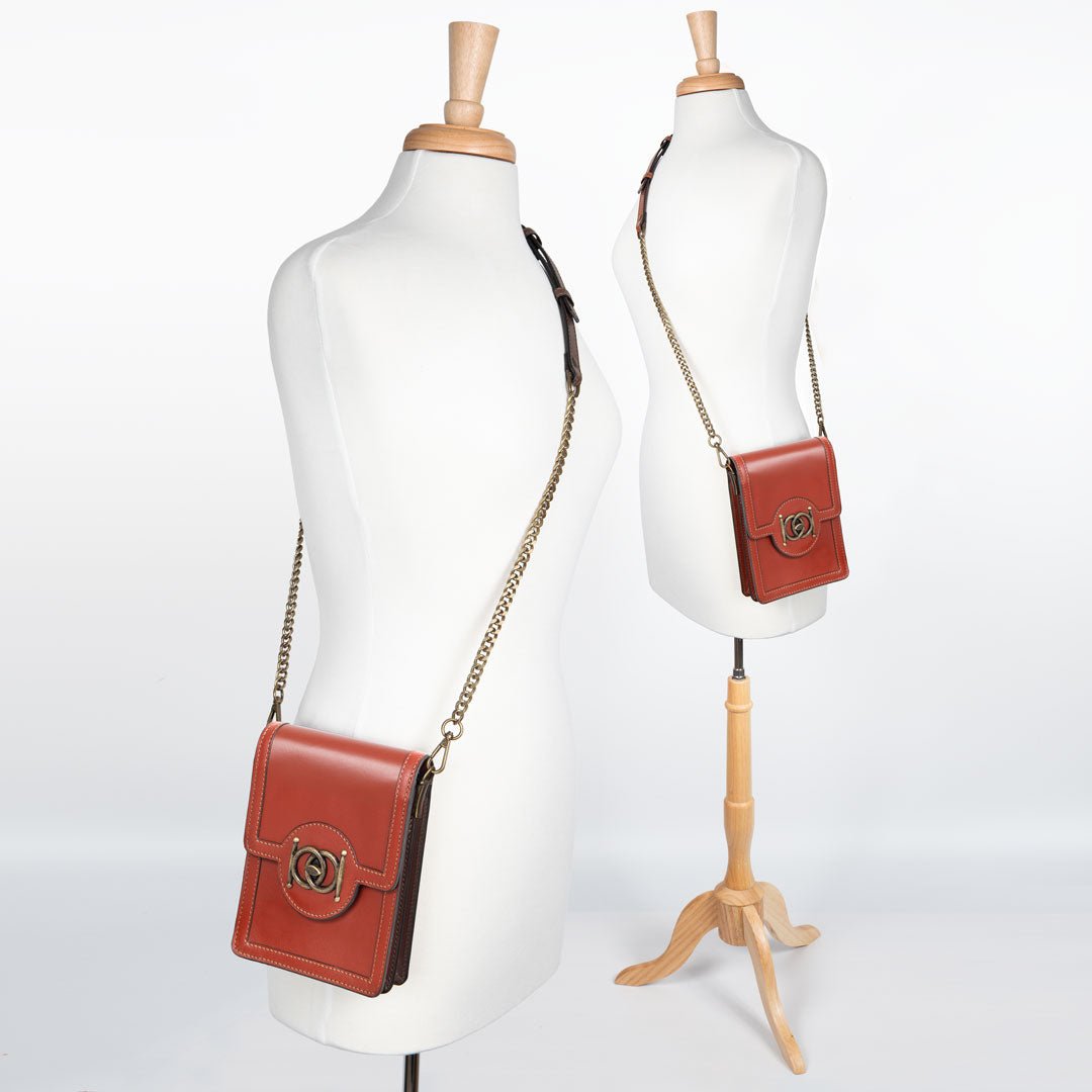 Urban Equestrian Talisman - Horse Bit Lock Phone Bag in Cognac