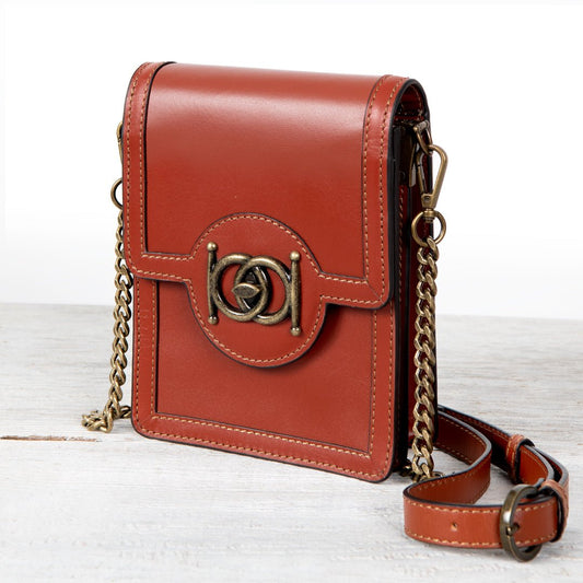 Urban Equestrian Talisman - Horse Bit Lock Phone Bag in Cognac