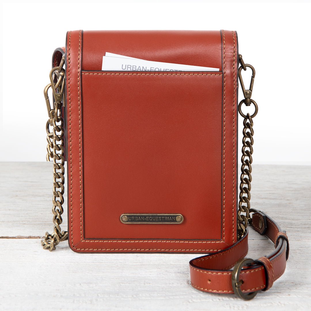 Urban Equestrian Talisman - Horse Bit Lock Phone Bag in Cognac