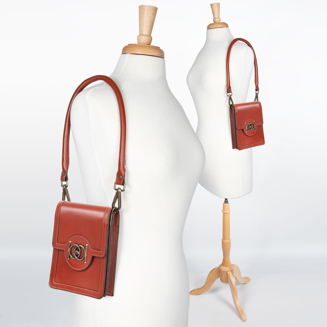 Urban Equestrian Talisman - Horse Bit Lock Phone Bag in Cognac