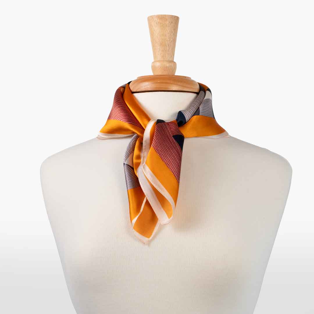 Urban Equestrian Troie - Stylized Equestrian Scarf in Tangerine