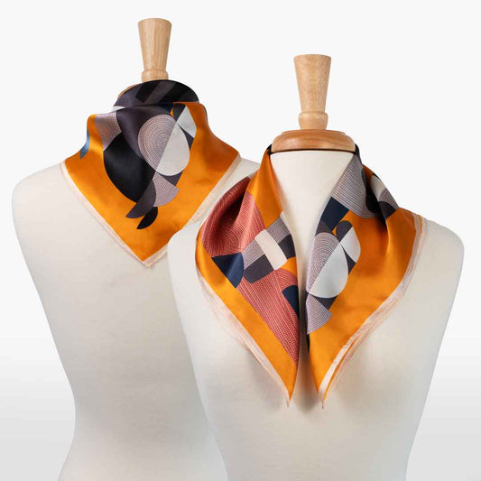 Urban Equestrian Troie - Stylized Equestrian Scarf in Tangerine