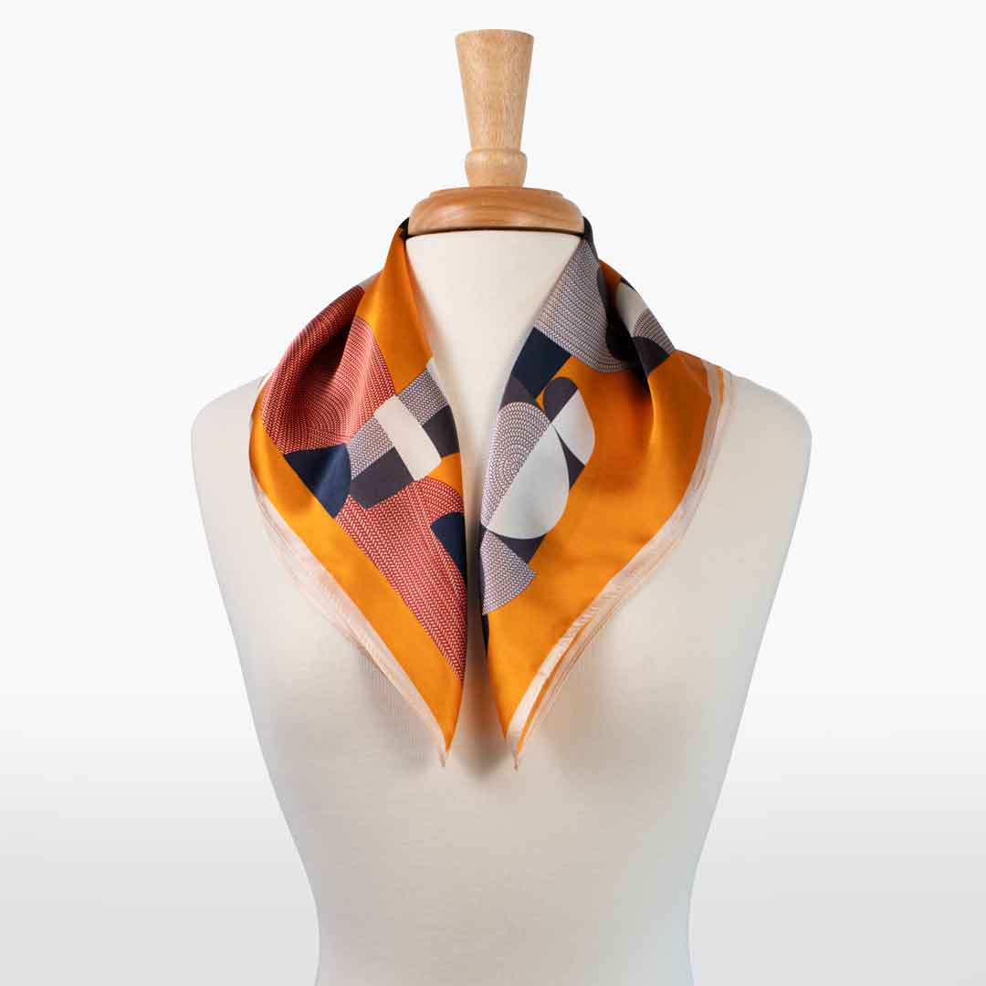 Urban Equestrian Troie - Stylized Equestrian Scarf in Tangerine
