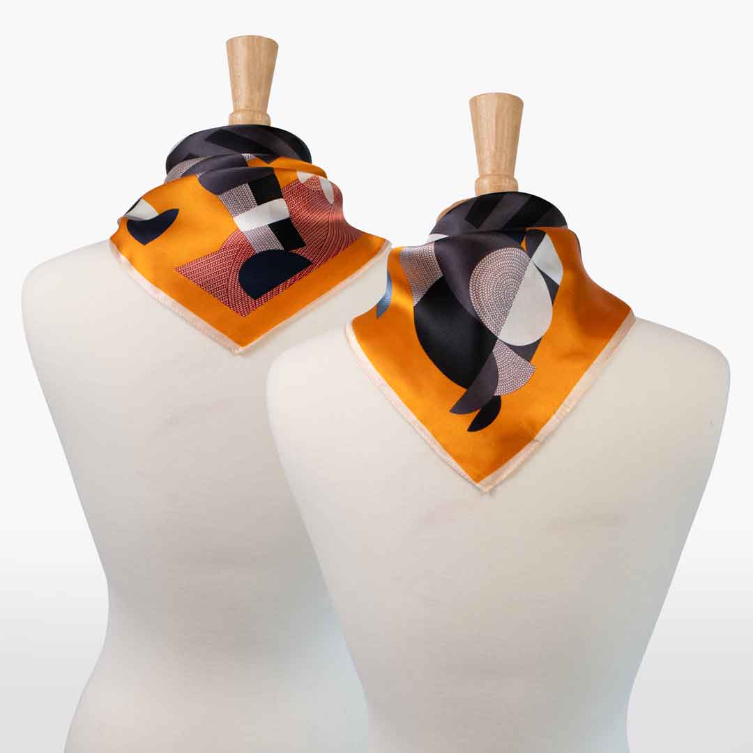 Urban Equestrian Troie - Stylized Equestrian Scarf in Tangerine