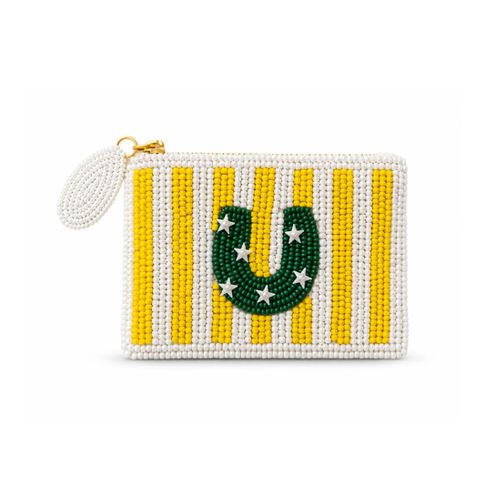 Tucker Tweed - Horseshoe Stripe Small Beaded Pouch
