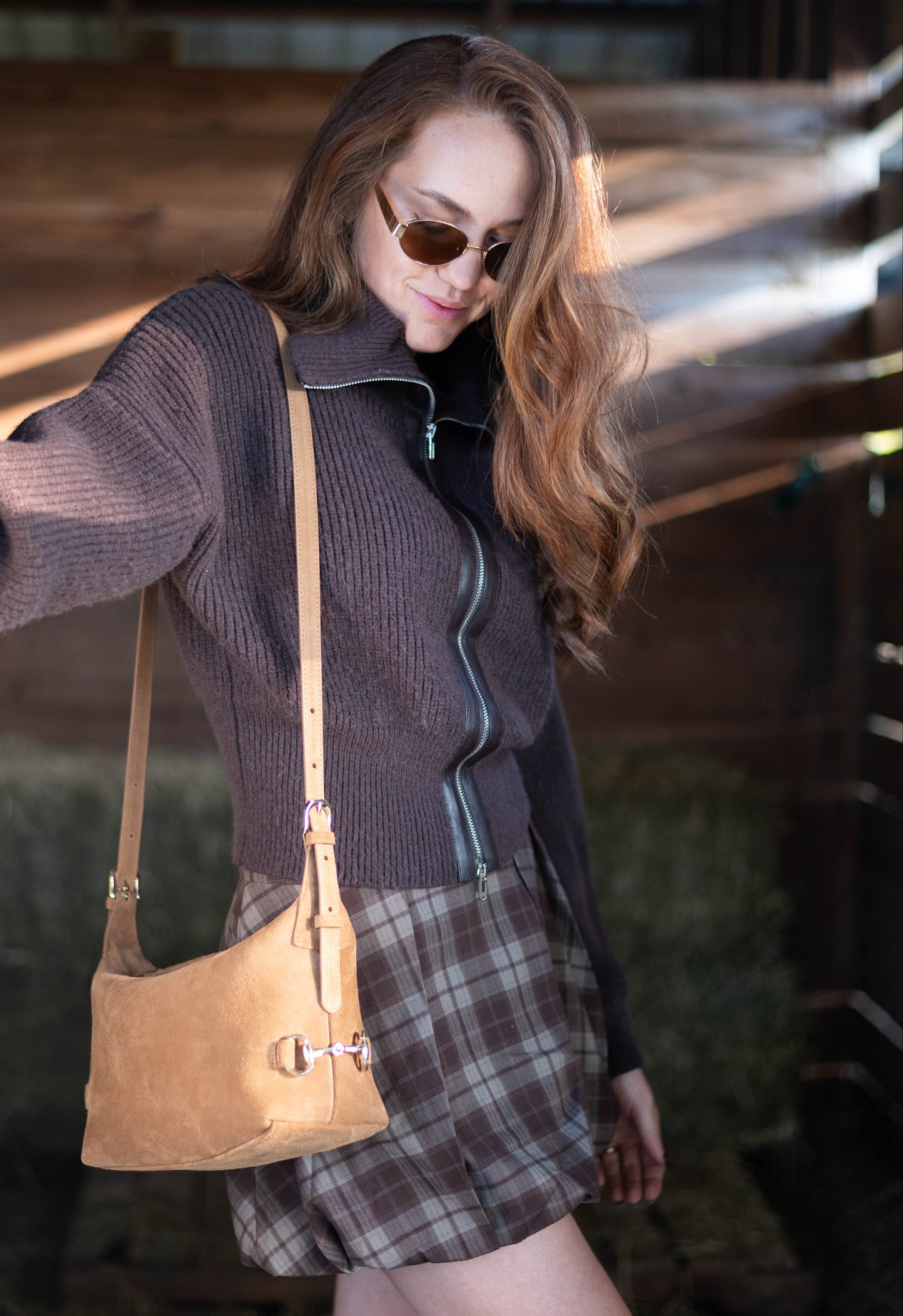 Tucker Tweed  - Bethany Bit Bag Suede- Limited Edition Milk Chocolate