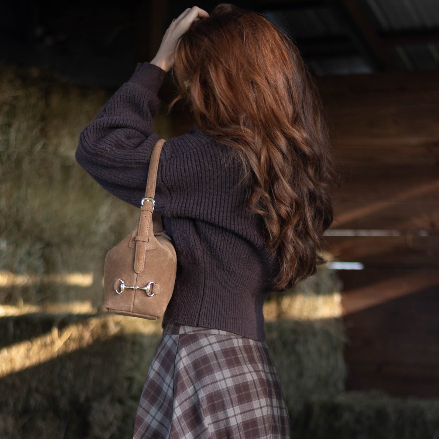 Tucker Tweed  - Bethany Bit Bag Suede- Limited Edition Milk Chocolate
