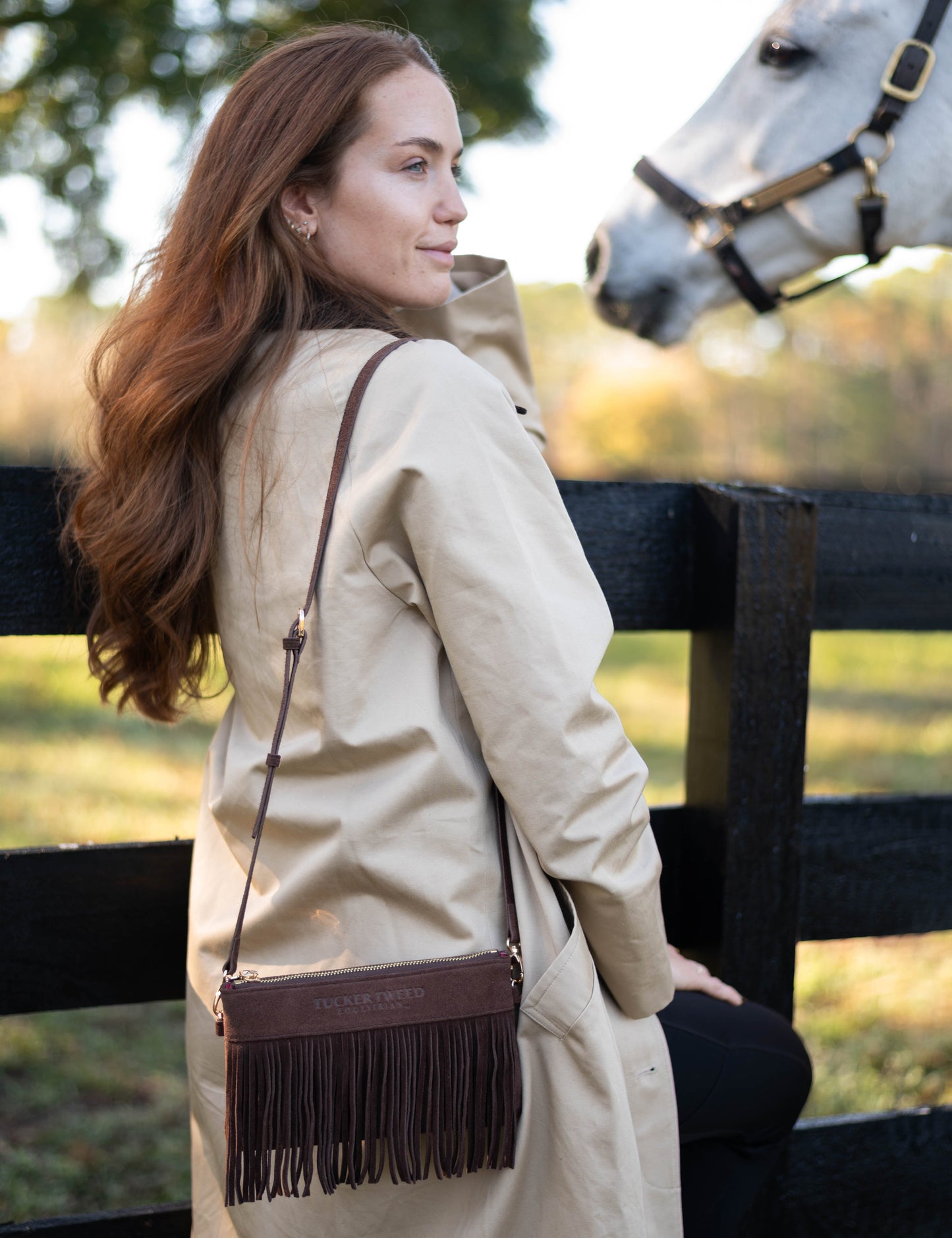 Tucker Tweed - Wellington Wristlet Dark Chocolate Fringe LIMITED EDITION