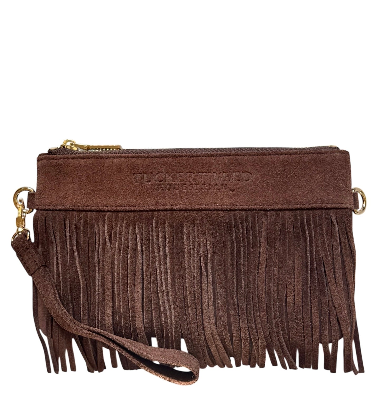 Tucker Tweed - Wellington Wristlet Dark Chocolate Fringe LIMITED EDITION