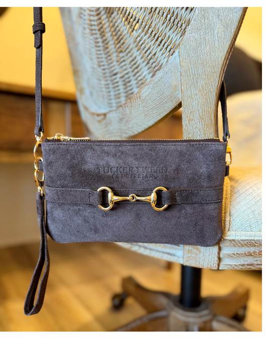 Tucker Tweed  - Wellington Wristlet Espresso Suede Edition