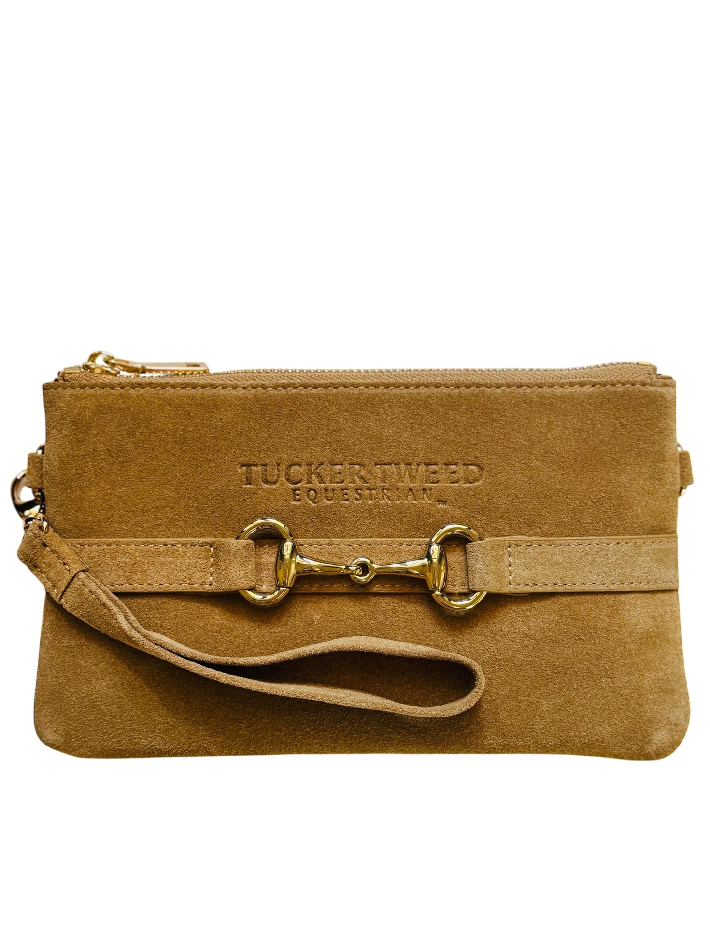 Tucker Tweed - Wellington Wristlet Milk Chocolate Suede Edition