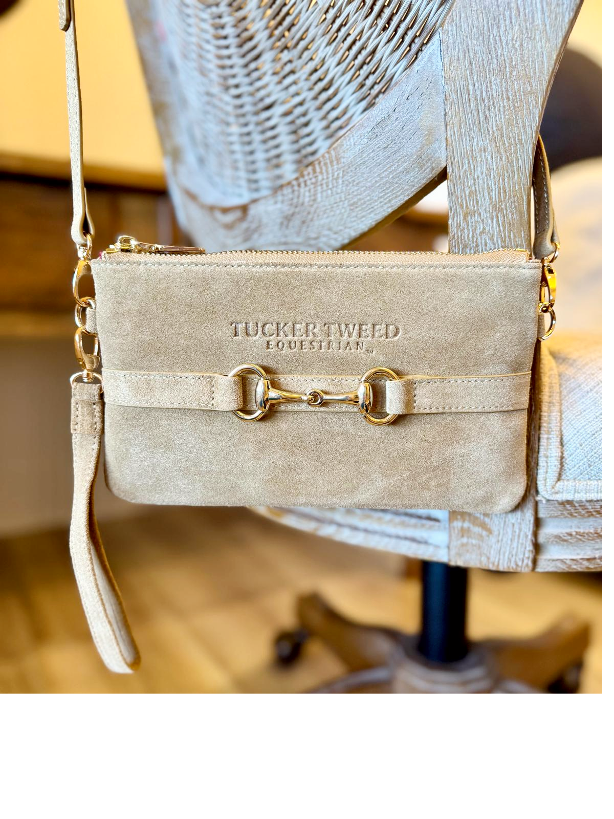 Tucker Tweed  - Wellington Wristlet Palomino Suede Edition