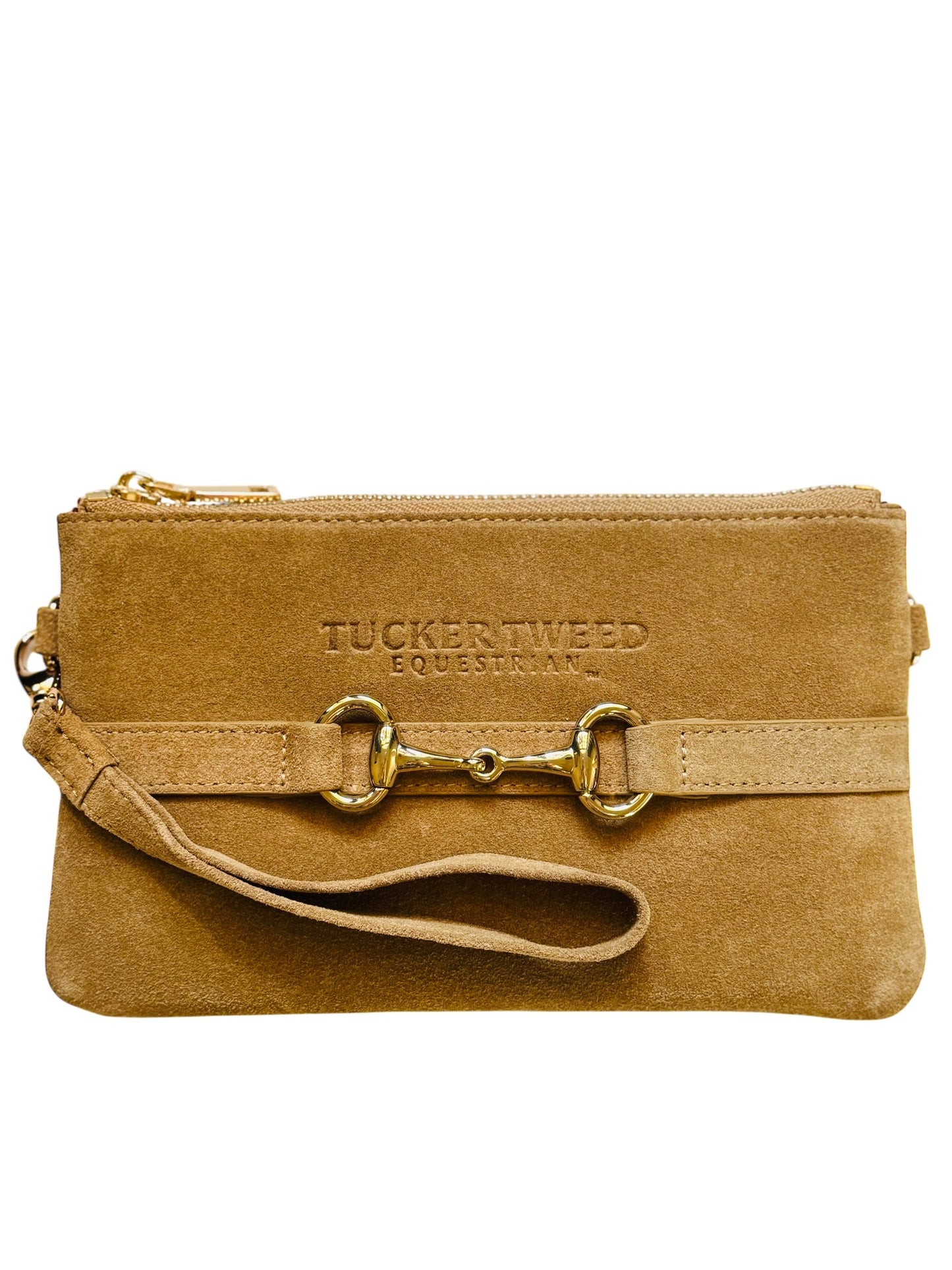 Tucker Tweed  - Wellington Wristlet Palomino Suede Edition