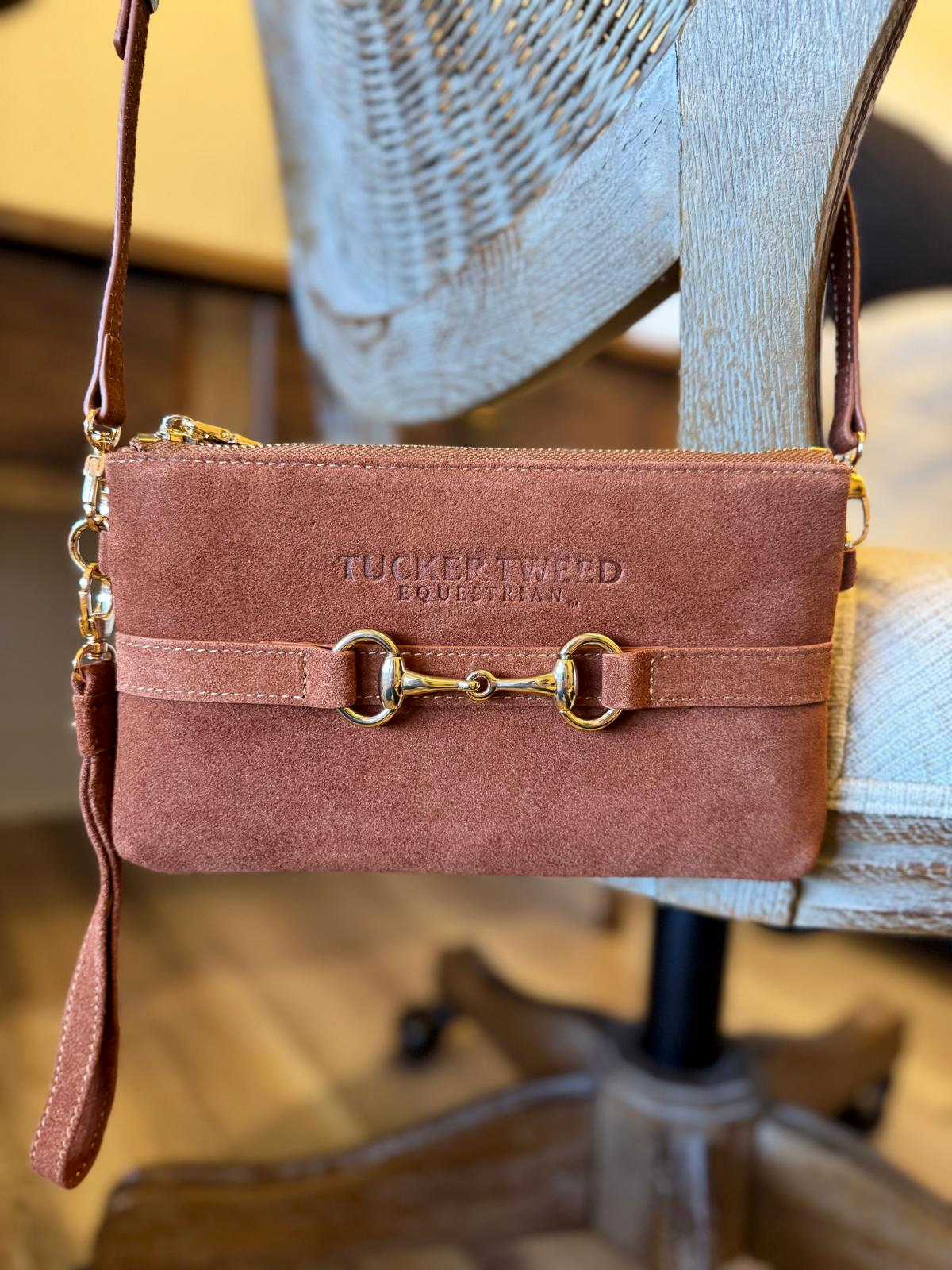 Tucker Tweed - Wellington Wristlet Sorrel Suede Edition